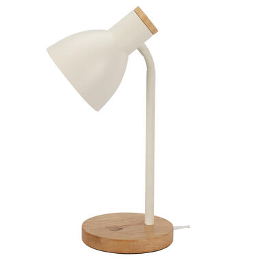 Home & Styling Tafellamp/bureaulampje Design Light - hout/metaal - wit - H36 cm product