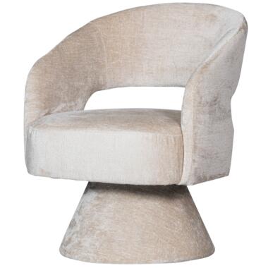 WOOOD Ebba Draaibare Fauteuil - Chenille - Naturel - 82x71x64 product