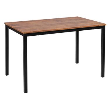 Eettafel voor 4 personen van metaal en bruin hout L120 product