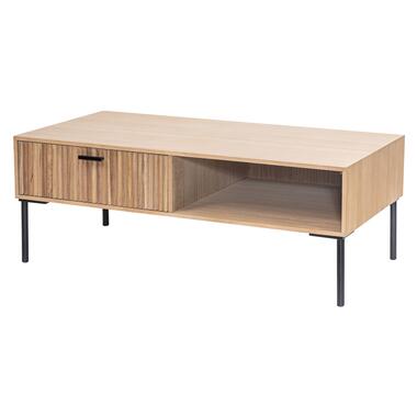 Salontafel met 1 lade van essen en metaal product