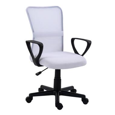 Verstelbare witte stoffen bureaustoel product