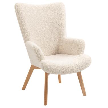 Fauteuil van massief hout en witte lussen product