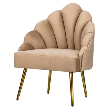 Retro metalen fauteuil met beige fluweel product