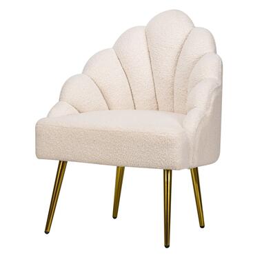 Retro metalen fauteuil met witte lussen product