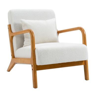 Fauteuil van massief hout en witte lussen product