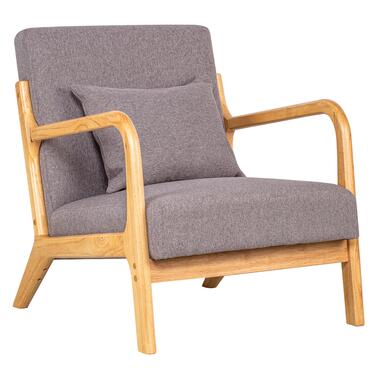 Fauteuil van massief hout en grijze stof product