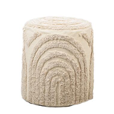 Pouf in beige stoffen Scandinavische stijl product