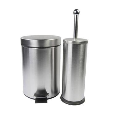 Pedaalemmer - 3L - 25 cm - incl. toiletborstel - RVS - 25 cm product