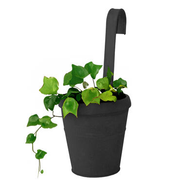 Mega Collections Plantenpot/bloempot - zink - zwart - D13 x H28 cm product