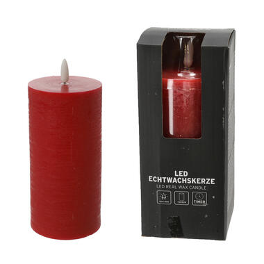 Firenze Home LED kaars - rood -D7,5 x H15 cm - timer product