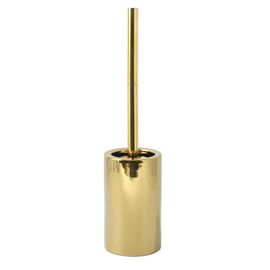 Spirella Toiletborstel in houder Sienna - goud glans - porselein product