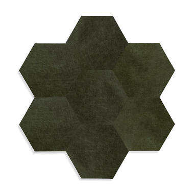 Origin Wallcoverings zelfklevende eco-leer tegels - hexagon - olijfgroen product