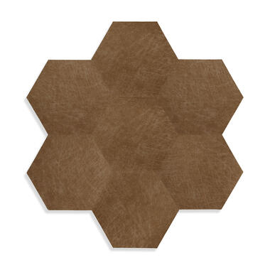 Origin Wallcoverings zelfklevende eco-leer tegels - hexagon - cognac bruin product