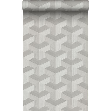 Origin Wallcoverings eco-texture vliesbehang - grafisch 3D motief - grijs product