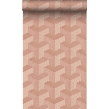 Origin Wallcoverings behang - grafisch 3D motief - terracotta roze product