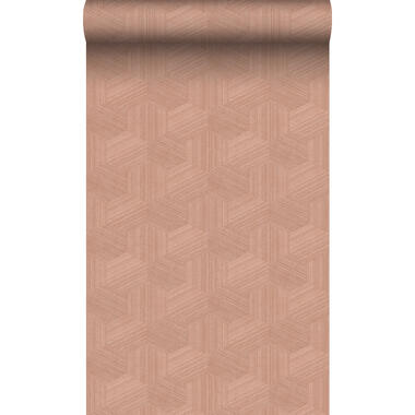 Origin Wallcoverings behang - grafisch 3D motief - terracotta roze product