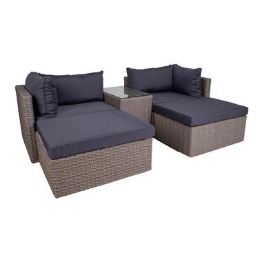 Loungeset Rechthoek - Staal/Rotan - 190x158x65cm product