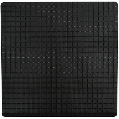 MSV Douche/bad anti-slip mat badkamer - rubber - zwart - 54 x 54 cm product