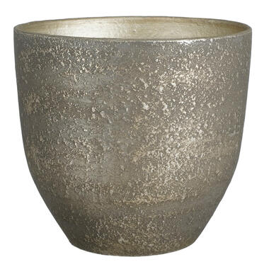 Mica Decorations Plantenpot - zwart met goud - terracotta - 29xH26 cm product