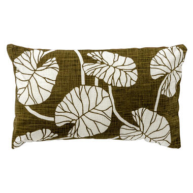 JULES - Kussenhoes 30x50 cm - botanisch bladmotief - Olive Branch - groen product