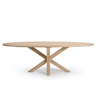 Eettafel Ovaal - Naturel Mangohout - X-poot - 300x100x77cm product