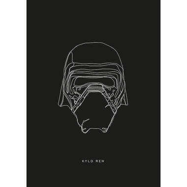 Komar poster - Star Wars Lines Dark Side Kylo - zwart wit - 50 x 70 cm - 610223 product