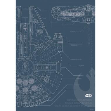 Komar poster - Star Wars Blueprint Falcon - donkerblauw - 50 x 70 cm - 610271 product