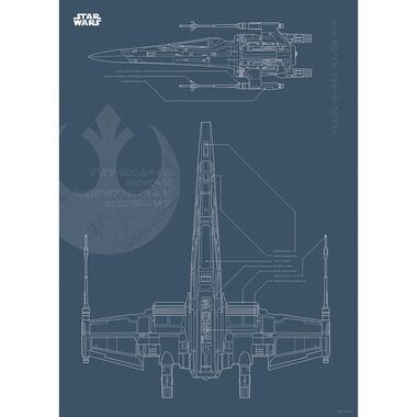 Komar poster - Star Wars Blueprint X-Wing - donkerblauw - 50 x 70 cm - 610277 product