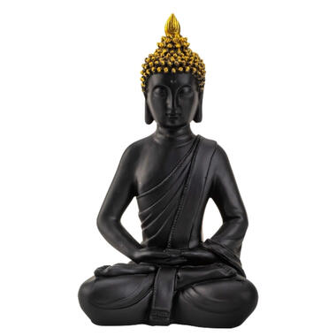 Boeddha beeldje - binnen/buiten - kunststeen - 30 x 17 cm product