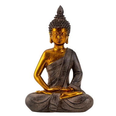 Boeddha beeldje - binnen/buiten - kunststeen - 26 x 17 cm product