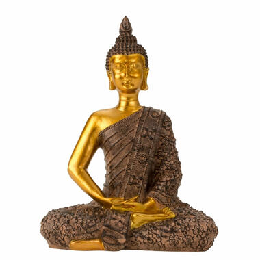 Boeddha beeldje - binnen/buiten - kunststeen - 17 x 23 cm product