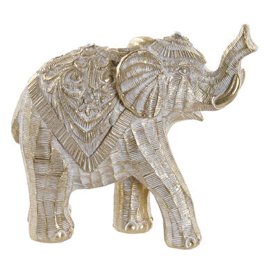 Items Olifant dierenbeeld - goud - polyresin - 17 x 7,5 x 15 cm product