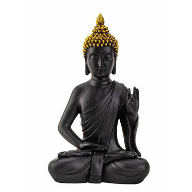 Boeddha beeldje - binnen/buiten - kunststeen - 31 x 18 cm product