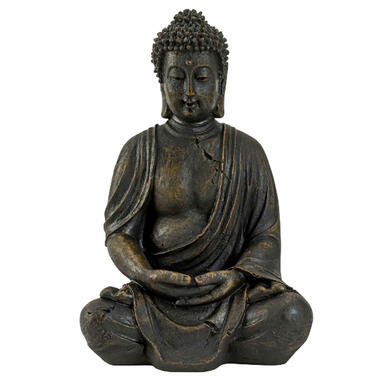 Boeddha beeldje - binnen/buiten - kunststeen - 38 x 25 cm product