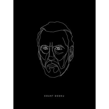 Sanders & Sanders poster - Star Wars Lines Dark Side Dooku - zwart wit product