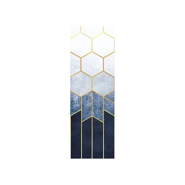 Sanders & Sanders poster - hexagon - blauw en goud - 0,9 x 2,7 m - 601071 product