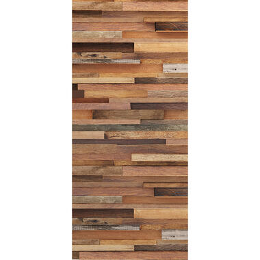 Sanders & Sanders poster - houten planken - bruin en beige - 90 x 202 cm product