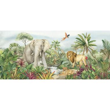 Sanders & Sanders poster - jungle dieren - groen - 0.75 x 1.7 m - 601266 product