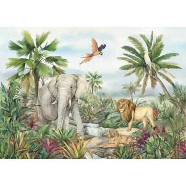 Sanders & Sanders poster - jungle dieren - groen - 1.1 x 1.55 m - 601246 product