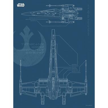 Sanders & Sanders poster - Star Wars Blueprint X-Wing - donkerblauw product