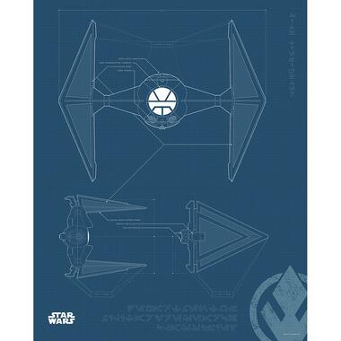 Sanders & Sanders poster - Star Wars Blueprint Sith TIE-Fighter - donkerblauw product