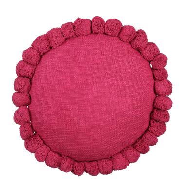 In The Mood Collection Pom pon Sierkussen - Ø40 cm - Fuchsia product