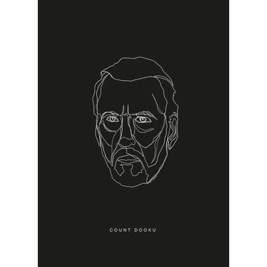 Komar poster - Star Wars Lines Dark Side Dooku - zwart wit - 50 x 70 cm - 610214 product