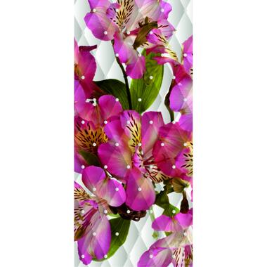 Sanders & Sanders poster - bloemen - roze, groen en wit - 90 x 202 cm - 600836 product