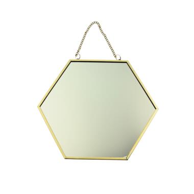 MISOU Hexagon Spiegel Goud 17x20 cm Klein Wandspiegel Luxe Accessoire product