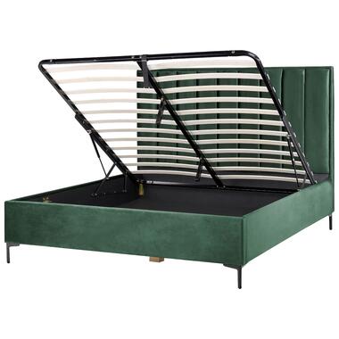 SEZANNE - Bed met opbergruimte - Donkergroen - 180 x 200 cm - Fluweel product