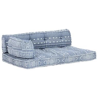 vidaXL Bankkussen pallet stof patchwork indigo product