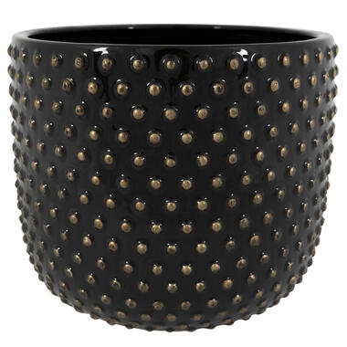 Ter Steege Plantenpot Luxery Spike - keramiek - zwart - 24x21 cm product