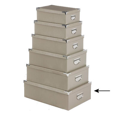 5Five Opbergdoos/box - beige - L48 x B33.5 x H16 cm - Stevig karton product