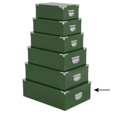 5Five Opbergdoos/box - groen - L48 x B33.5 x H16 cm - Karton product